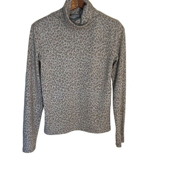 Zara Animal Print Turtleneck Shirt - Picture 1 of 8